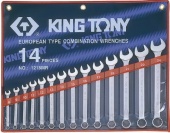 Набор комбинированных дюймовых ключей King Tony 1214SR