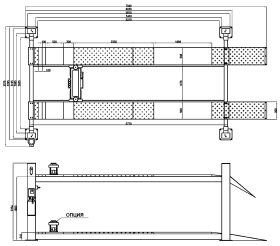 Подъемник четырехстоечный 6.5 тонн KraftWell KRW6.5
