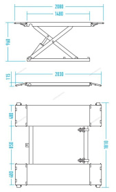 Подъемник ножничный 3 тонны Nordberg N632-3B_220V