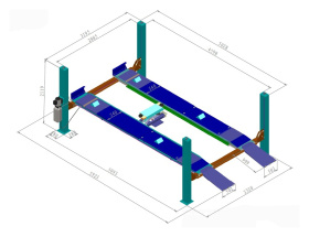Подъемник четырехстоечный 4 тонны KraftWell KRW4FPL