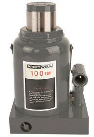 Домкрат бутылочный 100 тонн KraftWell KRWBJ100