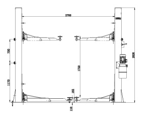 Подъемник двухстоечный 4 т KraftWell KRW4MXL(KRW4MLS)