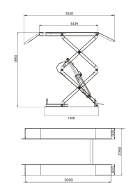 Подъемник ножничный короткий 3 т KraftWell KRW3FS/220