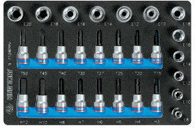Набор торцевых головок 1/2" & 3/8" King Tony 9-7128PRV