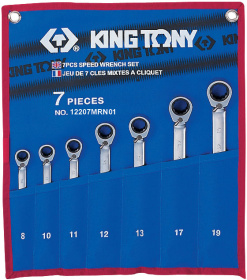 Набор трещоточных ключей KING TONY 12207MRN01