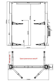 Подъемник двухстоечный 5.5 тонн KraftWell KRW5.5MUXL