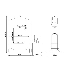 Пресс электрогидравлический 100 тонн KraftWell KRWPR100E