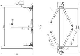 Подъемник двухстоечный 4 тонны Nordberg N4121B-4T