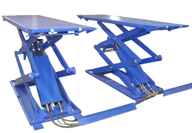 Подъемник ножничный короткий KraftWell KRW3FS/220_blue