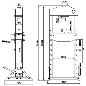Пресс с ручным и ножным приводом 30 т KraftWell KRWPR30F