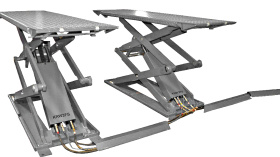 Подъемник ножничный короткий напольный KraftWell KRW3FS