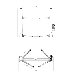 Подъемник автомобильный 4 тонны KraftWell KRW4MLBL
