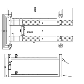 Подъемник четырехстоечный 5.5 тонн KraftWell KRW5.5