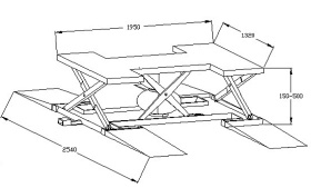 Подъемник ножничный пневматический KraftWell KRW260B