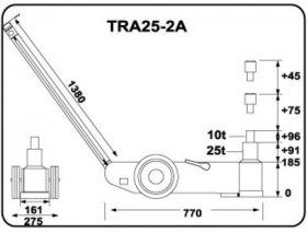 Домкрат пневмогидравлический  25/10 тонн Torin TRA25-2A