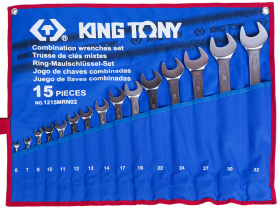 Набор комбинированных ключей King Tony 1215MRN02