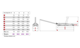 Домкрат подкатной низкопрофильный 2 тонны MEGA GR2X